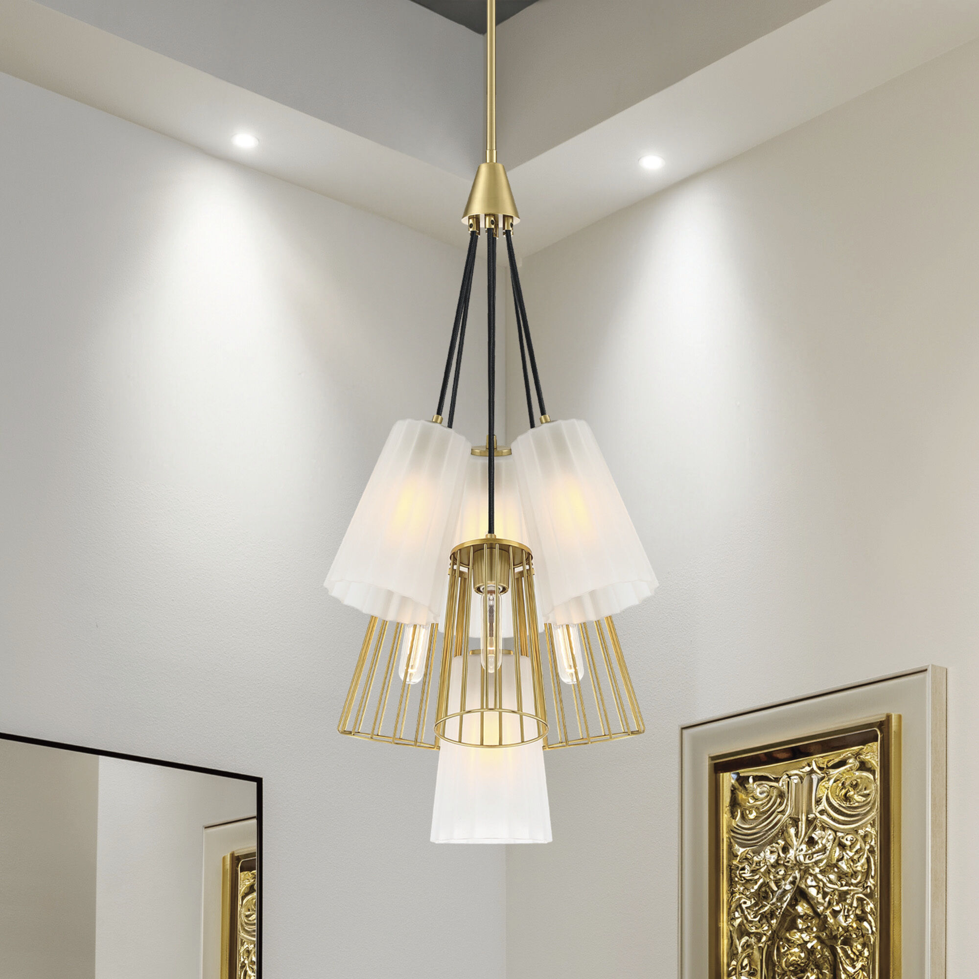 Liana 7 Light 18 inch Brushed Gold Chandelier Ceiling Light